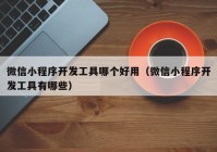 微信小程序開發(fā)工具哪個(gè)好用（微信小程序開發(fā)工具有哪些）