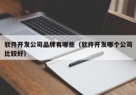 軟件開發(fā)公司品牌有哪些（軟件開發(fā)哪個公司比較好）