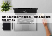 微信小程序開發(fā)平臺有哪些（微信小程序有哪些開發(fā)工具）