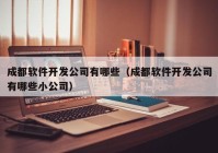 成都軟件開發(fā)公司有哪些（成都軟件開發(fā)公司有哪些小公司）