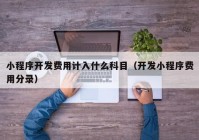 小程序開發(fā)費用計入什么科目（開發(fā)小程序費用分錄）