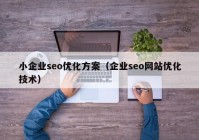 小企業(yè)seo優(yōu)化方案（企業(yè)seo網(wǎng)站優(yōu)化技術(shù)）