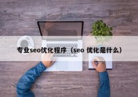 專業(yè)seo優(yōu)化程序（seo 優(yōu)化是什么）