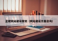 正規(guī)網(wǎng)站建設(shè)策劃（網(wǎng)站建設(shè)方案咨詢）