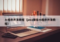 小程序開發(fā)教程（java微信小程序開發(fā)教程）