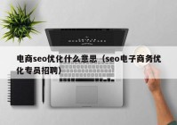 電商seo優(yōu)化什么意思（seo電子商務(wù)優(yōu)化專員招聘）