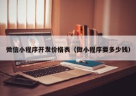 微信小程序開發(fā)價(jià)格表（做小程序要多少錢）