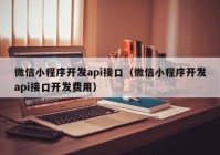 微信小程序開發(fā)api接口（微信小程序開發(fā)api接口開發(fā)費(fèi)用）